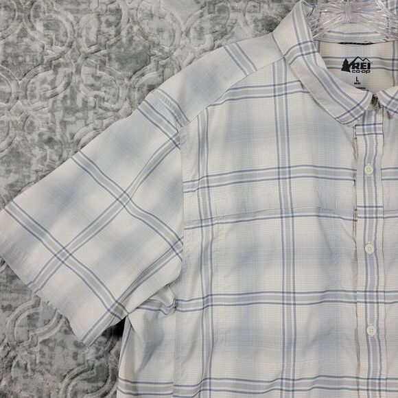 REI Co-Op Shirt Men Large L White Lightweight Performance Hiking Button Up Mens - Picture 4 of 12